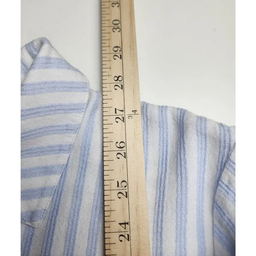 Soft surroundings Shirt Women 1X Striped Asymmetrical Hem button-up handkerchief